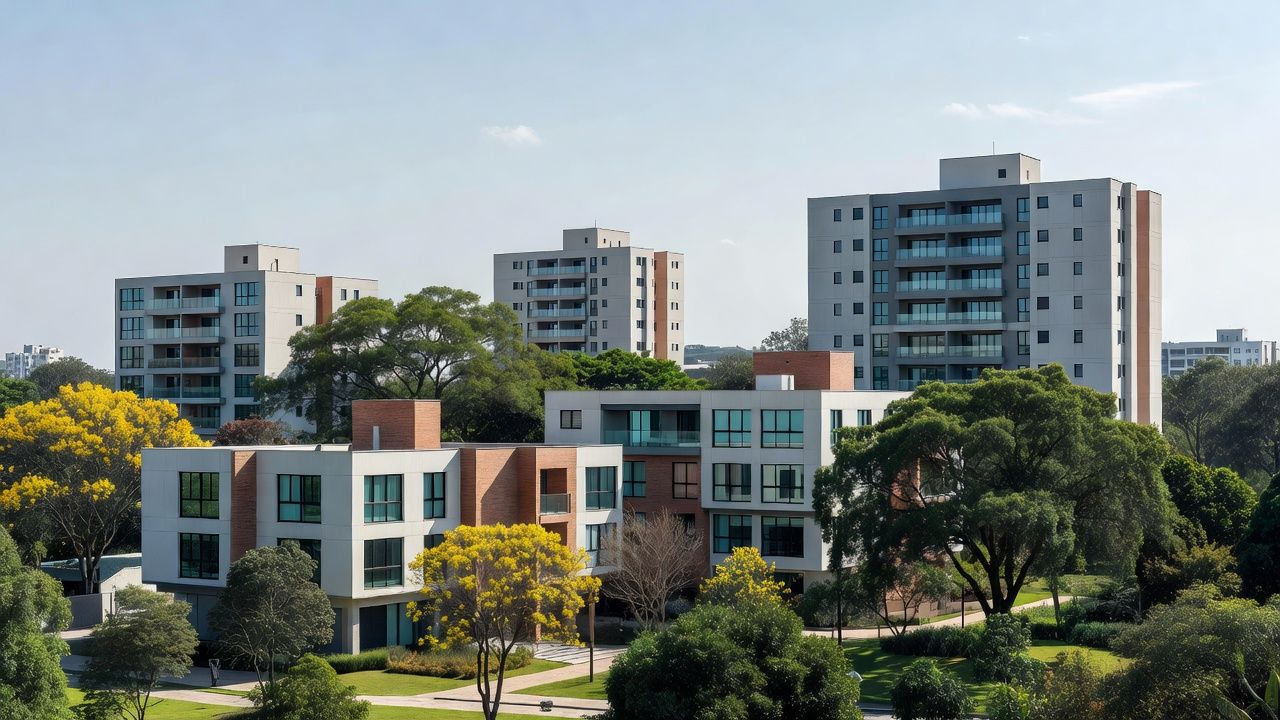Edifícios residenciais modernos no Brasil simbolizando reinvestimento imobiliário