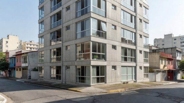 Edifício residencial brasileiro representando yield imobiliário versus CDI