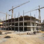 Canteiro de obras de edifício residencial em construção no Brasil para cálculo de retorno de investimento na planta