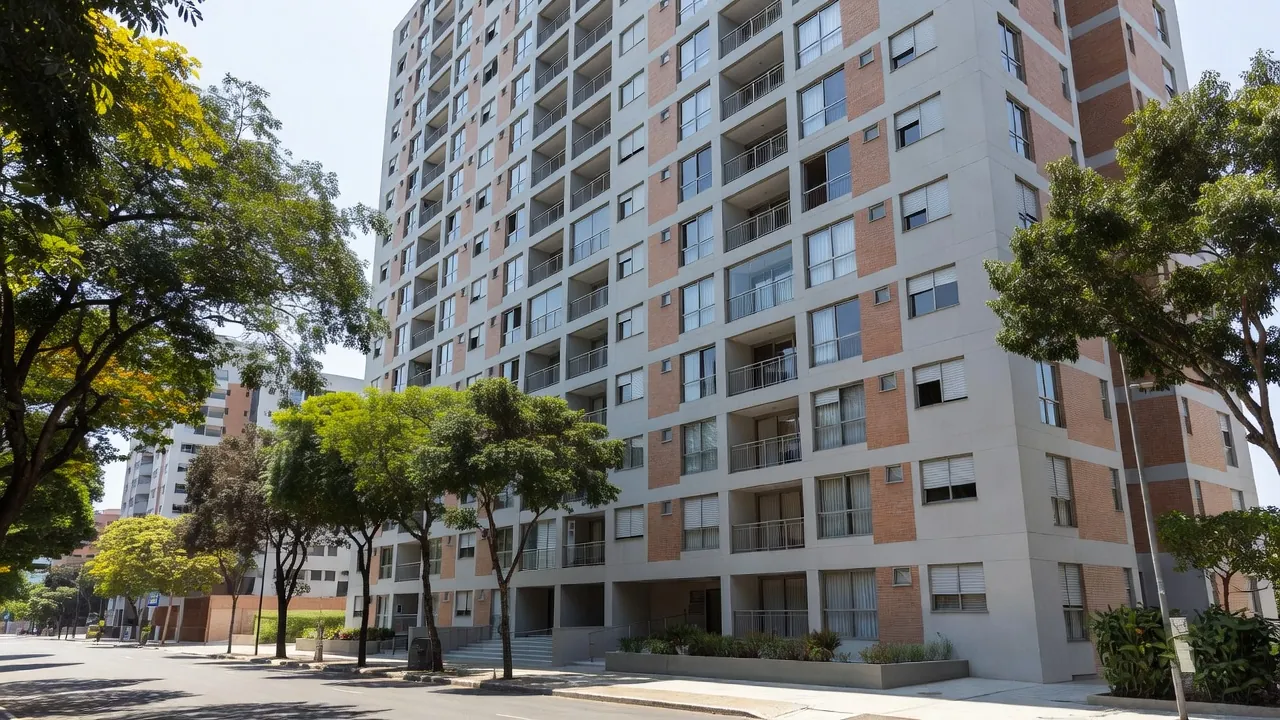 Edifício residencial alugado em cidade brasileira para análise de ROI e depreciação