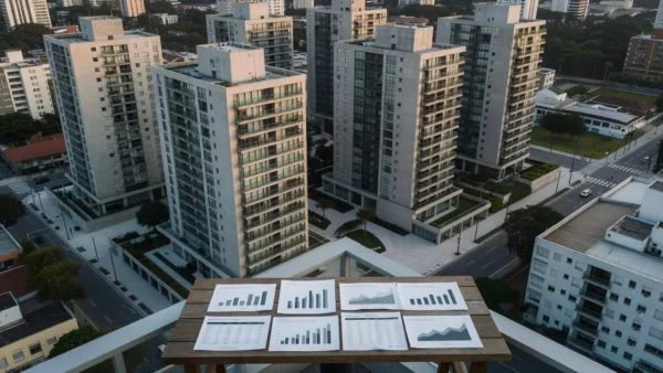 Complexo residencial em São Paulo simbolizando portfólios imobiliários e análise de indexação de aluguéis