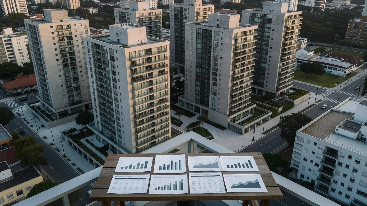 Complexo residencial em São Paulo simbolizando portfólios imobiliários e análise de indexação de aluguéis