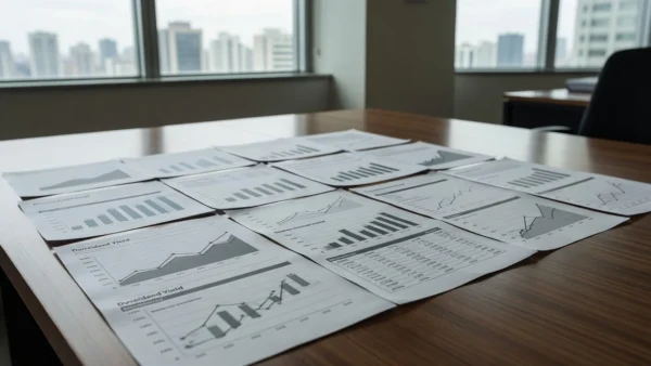 Gráficos e relatórios de análise financeira sobre alavancagem em FIIs de papel