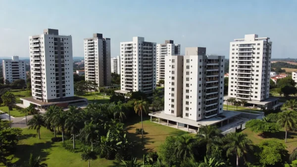 Empreendimento imobiliário residencial no Brasil para análise de VGV por tipologia e margem bruta.