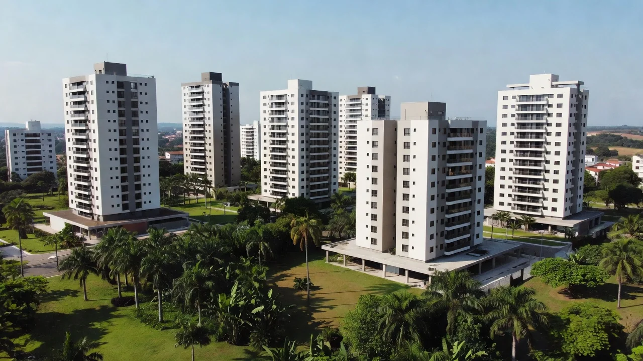 Empreendimento imobiliário residencial no Brasil para análise de VGV por tipologia e margem bruta.