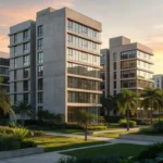 Conjunto de edifícios residenciais modernos em São Paulo representando investimento imobiliário