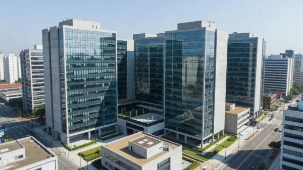 Edifícios comerciais modernos em São Paulo representando análise de cap rate em locações