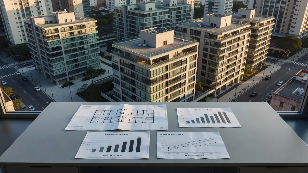 Análise de sensibilidade em carteiras imobiliárias com gráficos de VPL e reajustes