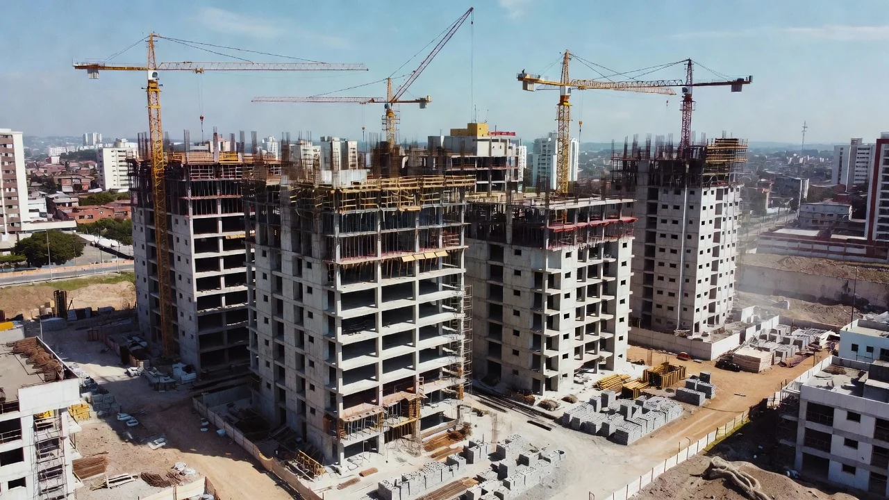 Vista aérea de incorporação imobiliária em São Paulo com análise de LTV e equity multiple