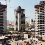Canteiro de obras de incorporação imobiliária no Brasil