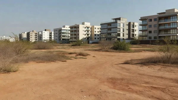 Terreno urbano brasileiro em análise de preço para financiamento imobiliário