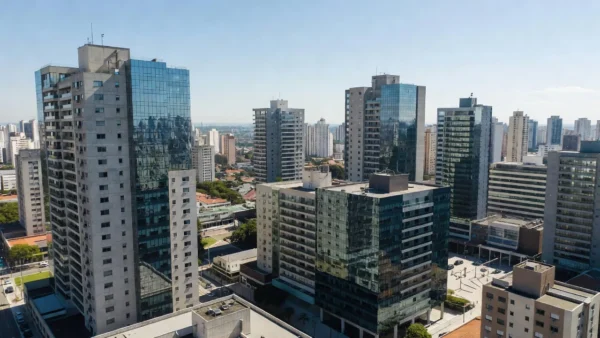 Edifícios residenciais e comerciais em São Paulo representando compressão de cap rate por custos operacionais