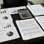 Análise financeira de permuta com gráficos e documentos de ROI