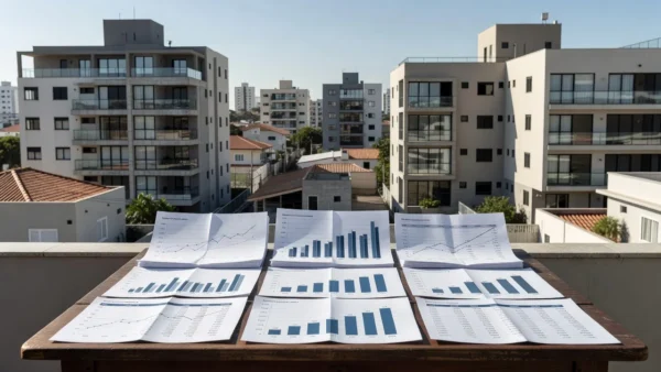 Edifícios residenciais brasileiros com documentos de análise financeira imobiliária