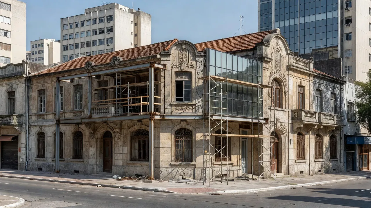 Edifício em retrofit em São Paulo representando análise de cap rate ajustado por área privativa