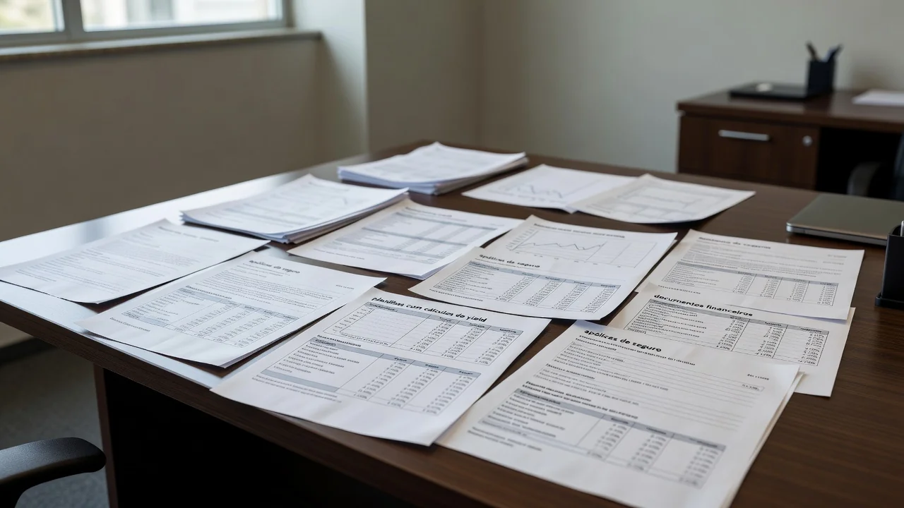 Documentos financeiros e apólices de seguro para cálculo de NOI ajustado
