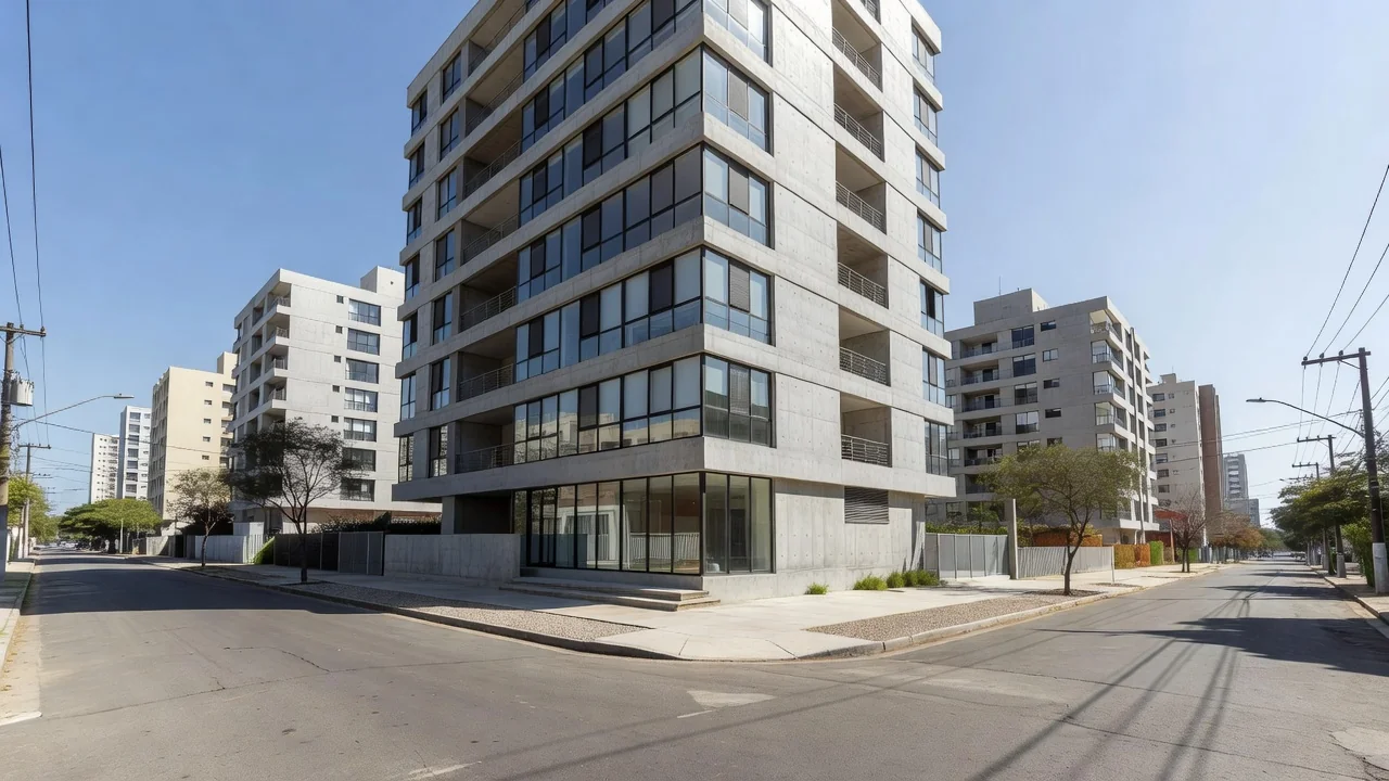 Edifício residencial brasileiro para análise de valorização imobiliária e TIR