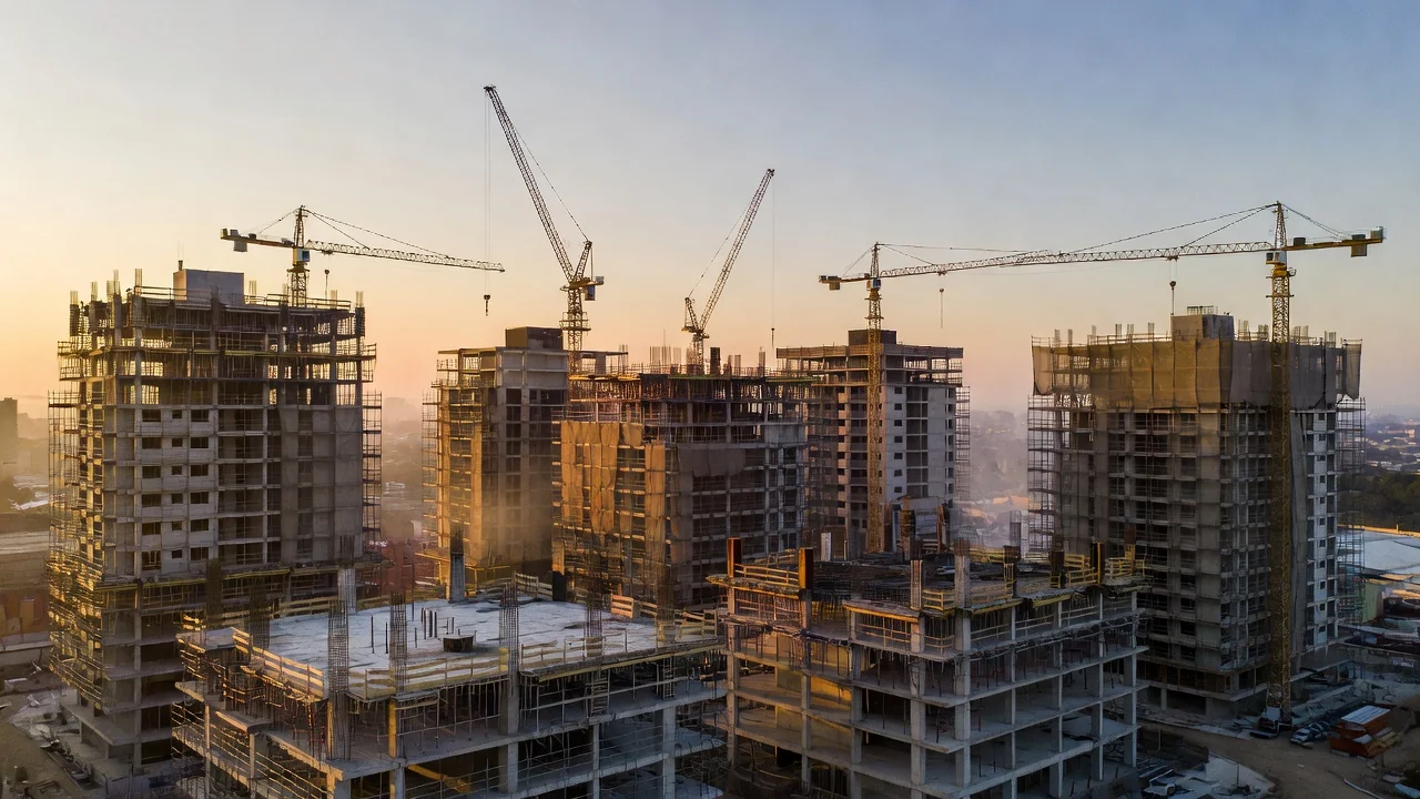 Complexo imobiliário em construção representando projetos de investimento no Brasil
