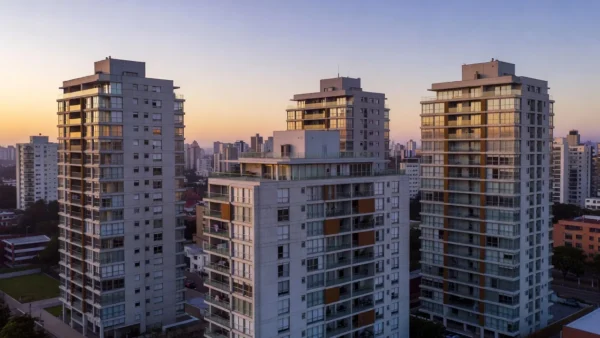 Edifícios residenciais em São Paulo representando financiamento imobiliário e CET