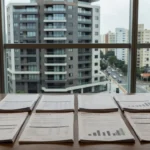 Edifício residencial brasileiro com documentos de permuta por cotas de FII