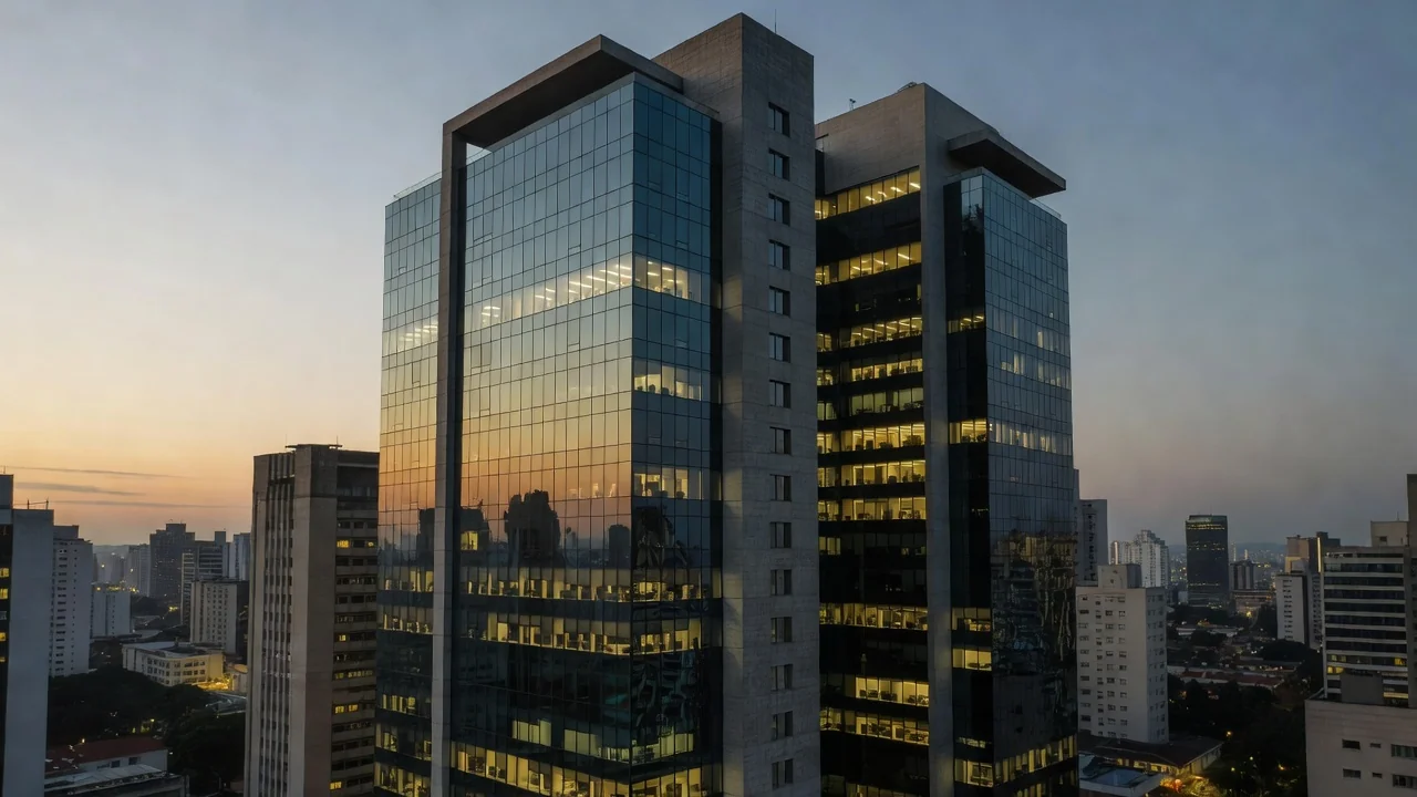 Edifício corporativo em São Paulo com alta ocupação para análise de retorno imobiliário alavancado