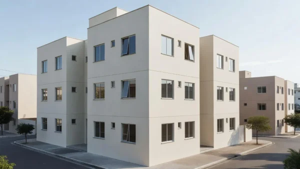 Edifício residencial reformado no Brasil simbolizando ROI em imóveis locados