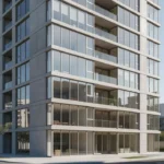 Edifício residencial moderno representando análise de yield por metro quadrado no mercado imobiliário