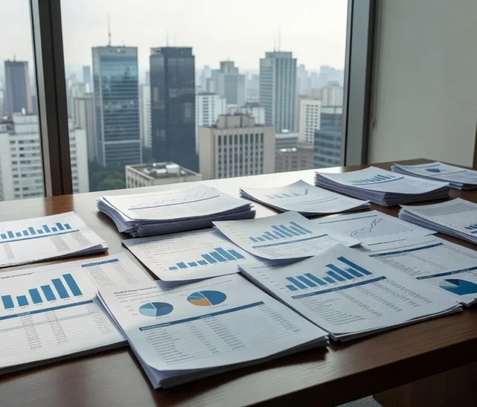 Documentos financeiros com análise de alíquotas de IR em holdings de locação