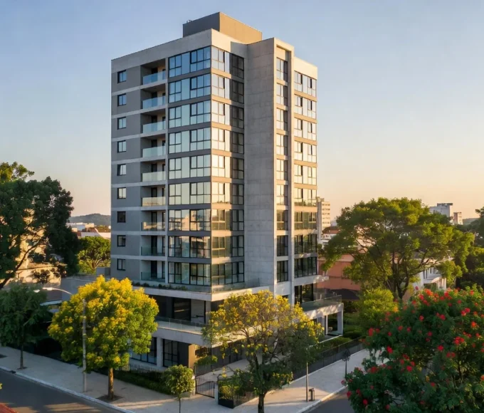 Edifício residencial brasileiro representando análise de valorização para locação via VPL invertido