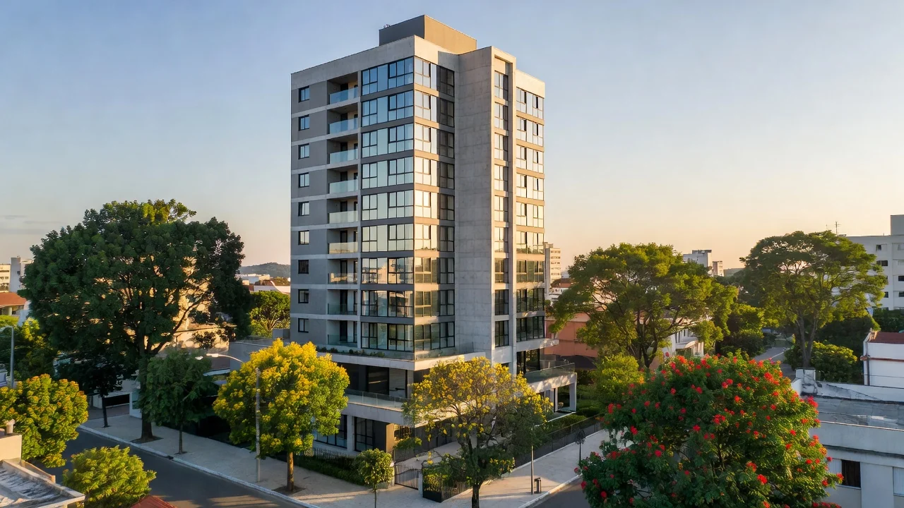 Edifício residencial brasileiro representando análise de valorização para locação via VPL invertido