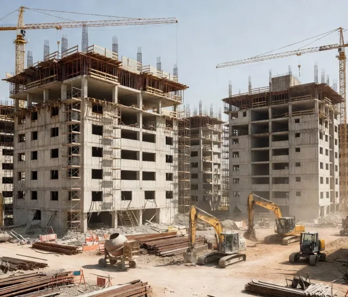 Canteiro de obras paralisado em incorporação imobiliária no Brasil