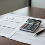 Documentos e gráficos de análise financeira sobre carência de juros e CET real