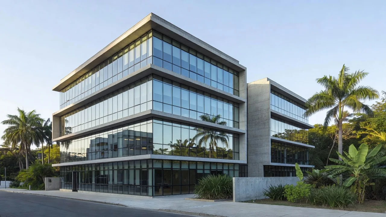 Edifício comercial com múltiplos locatários no Brasil, análise de ROI e sazonalidade em imóveis.