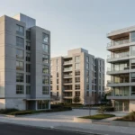Edifícios residenciais modernos no Brasil representando estabilidade do fluxo de caixa imobiliário