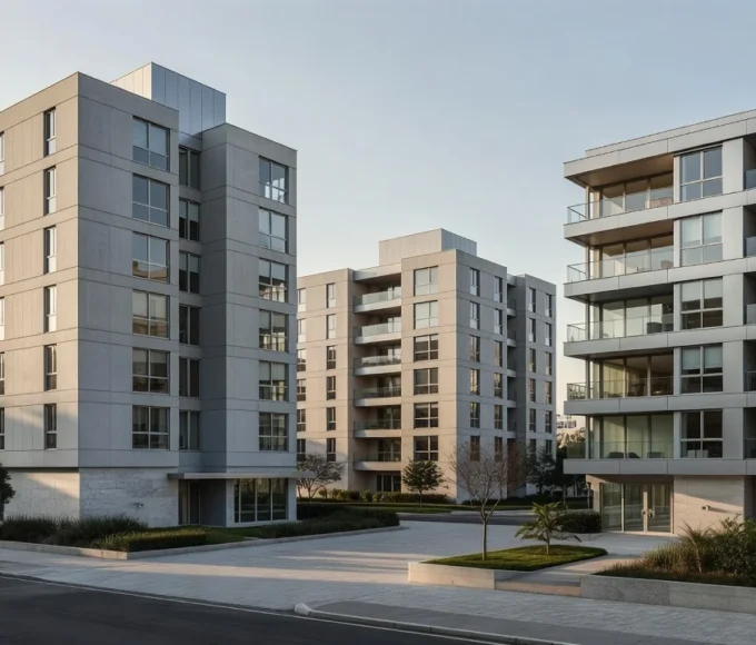 Edifícios residenciais modernos no Brasil representando estabilidade do fluxo de caixa imobiliário