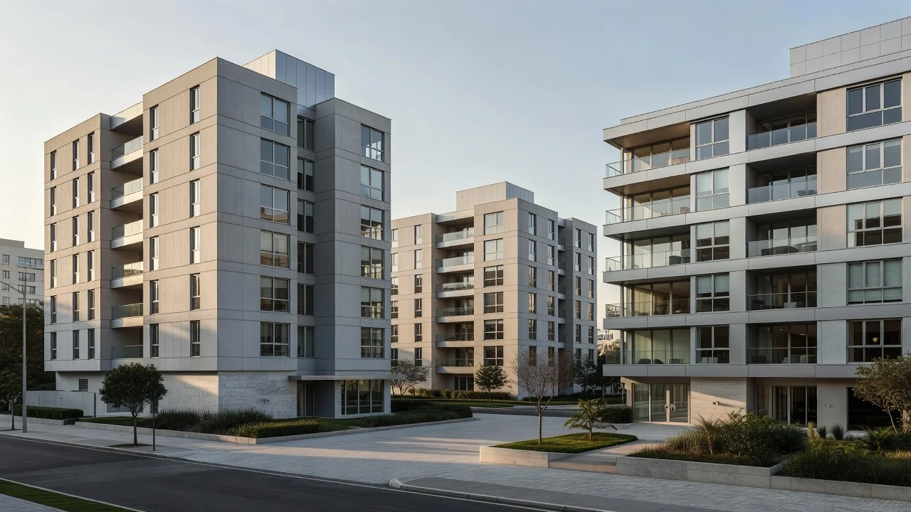 Edifícios residenciais modernos no Brasil representando estabilidade do fluxo de caixa imobiliário