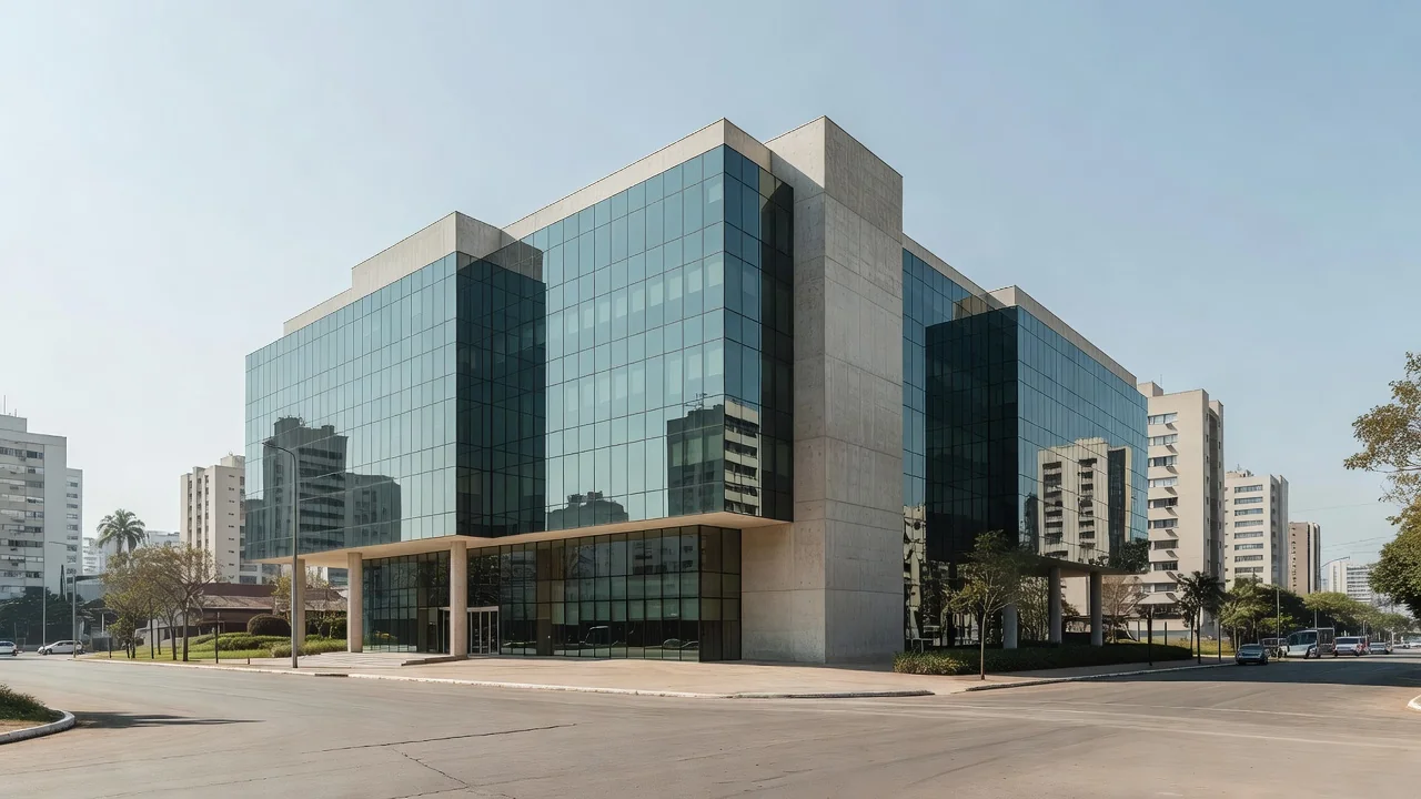 Edifício corporativo brasileiro para análise de break-even e índice de cobertura de despesas operacionais