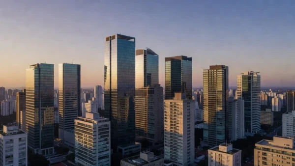 Skyline de São Paulo representando a transformação do mercado imobiliário brasileiro